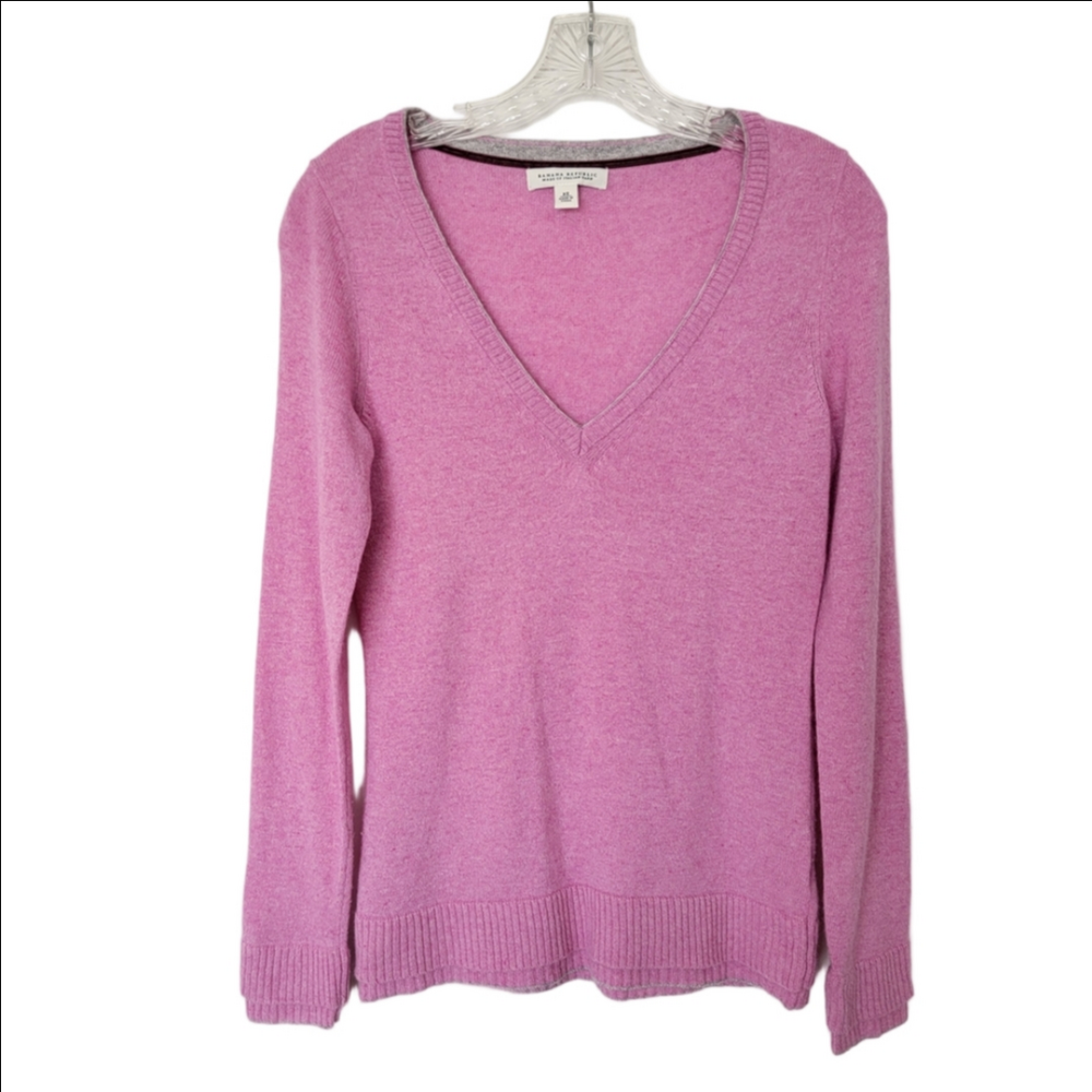 Pink V-Neck Women's Sweater